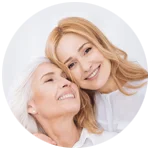 Young girl putted her head to older lady with love